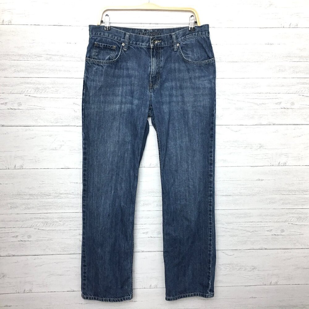 Old Navy Men's Straight Leg Jeans Medium Wash 33 x 32